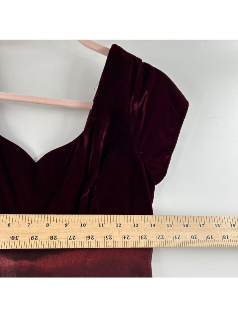VTG Michaelangelo Dress Women's Size XS Burgundy Maxi Velvet With Bow Detail - Picture 6 of 15